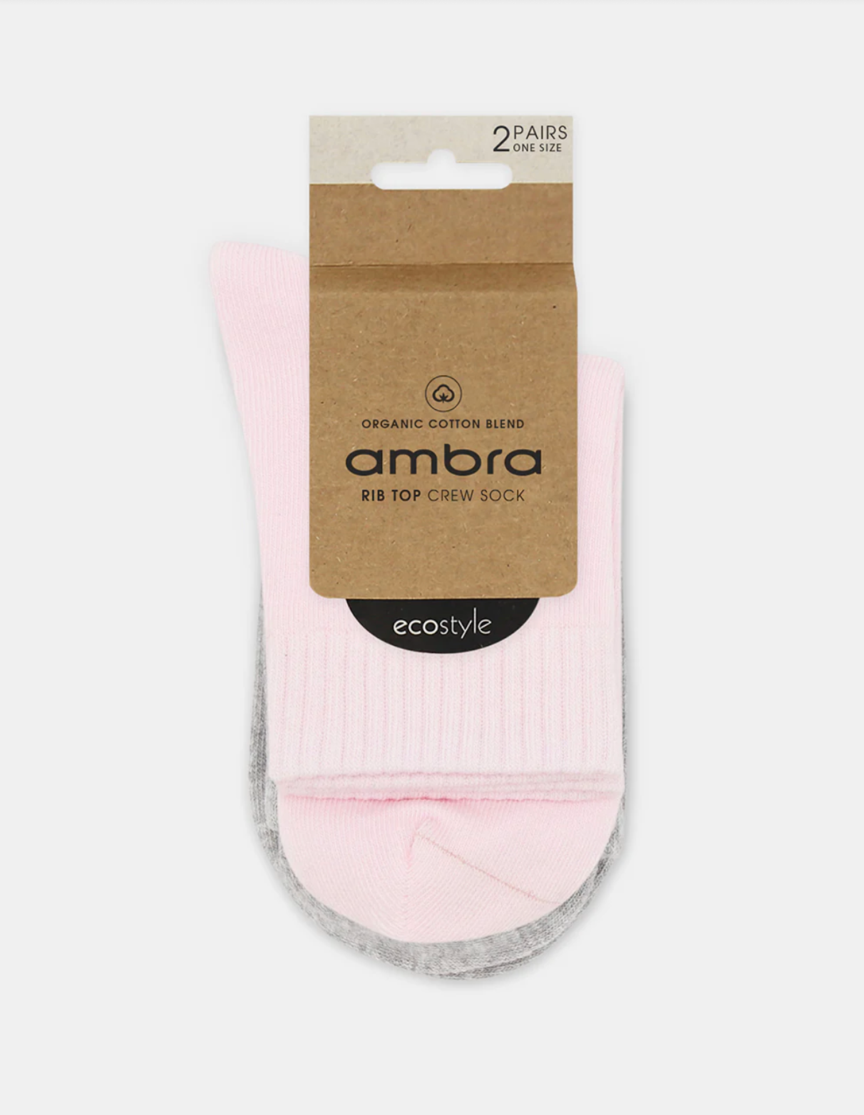 Ambra Rib Top Crew Sock - 2 Pair Pack in Grey Marle & Dahlia Pink | Women's Socks | Gretel Lane