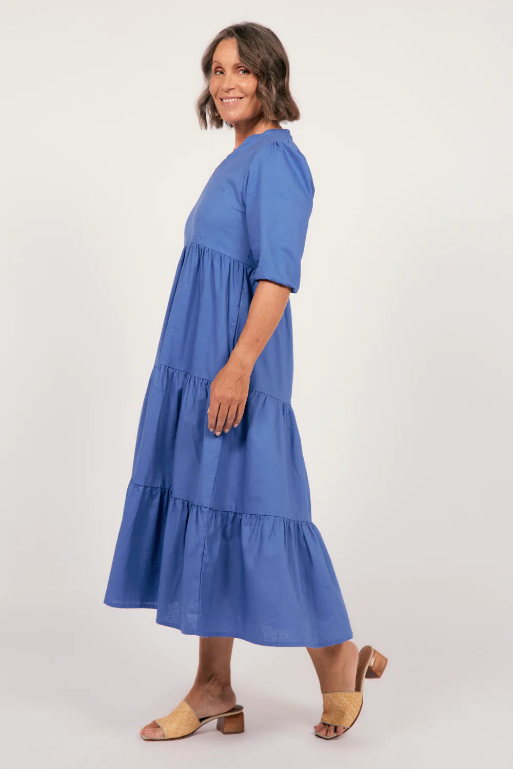 Sabre V-Neck Dress (Yale Blue)
