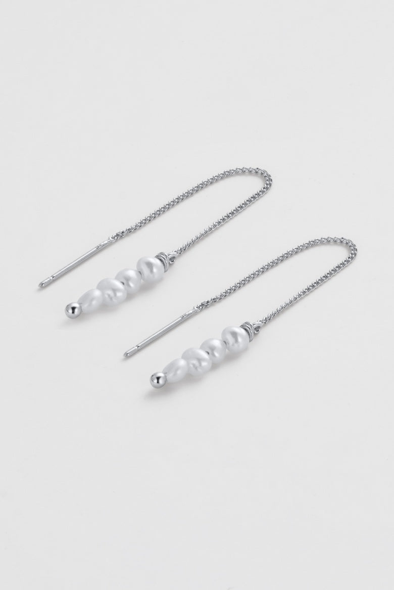 Zafino Women's Silver Scarlett Pearl Thread Earring | Gretel Lane