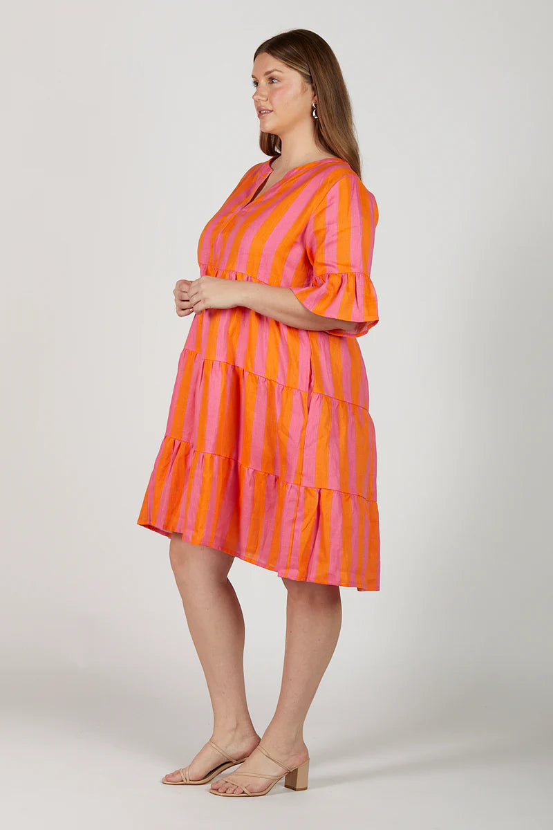 Scout Linen Tiered Dress (Afterglow)