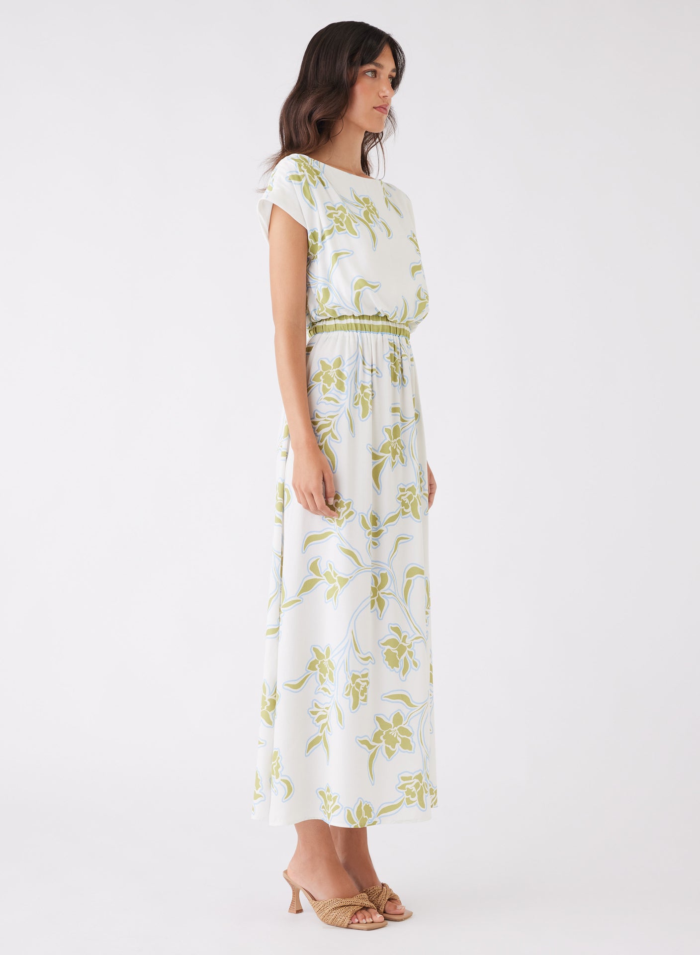 Tranquility Dress (Olive Floral)