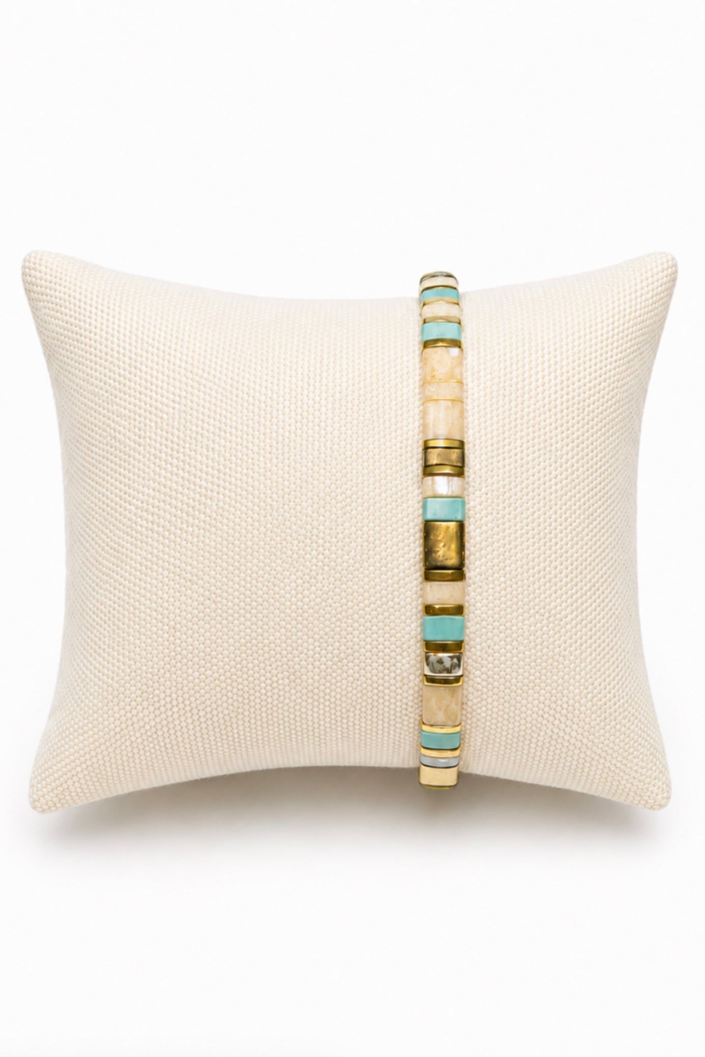 Zafino Tile Water Proof Stretch Bracelet Teal/Cream | Women's Jewellery | Gretel Lane
