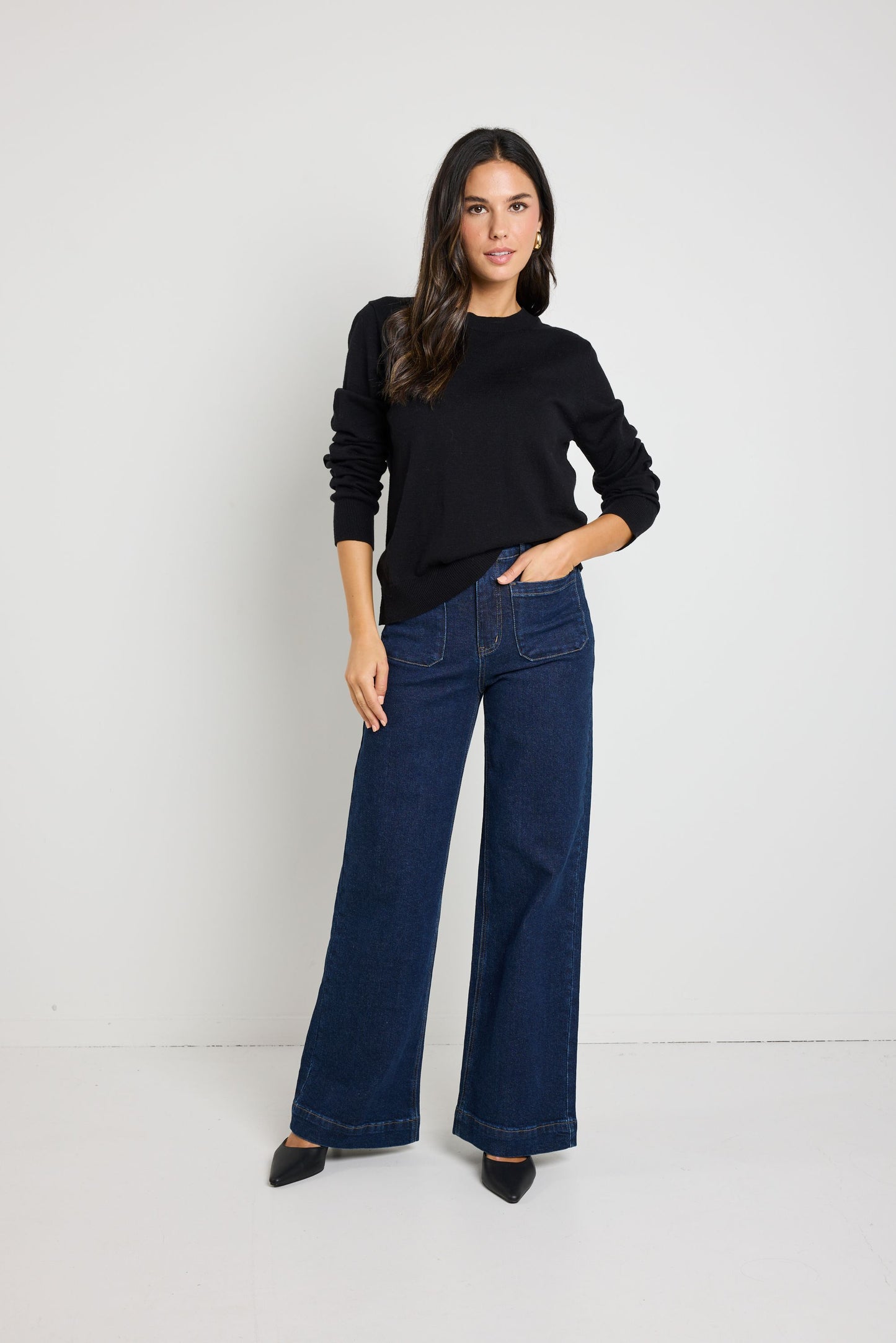 Zoey High Rise Wide Leg Jean (Indigo)