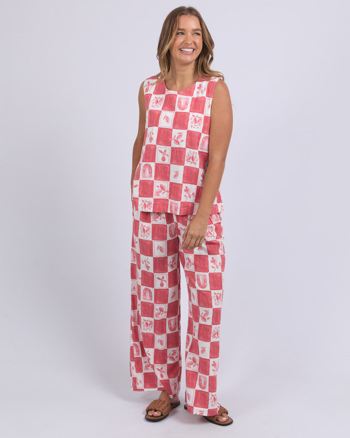 Biarittz Pant (Crimson Print)