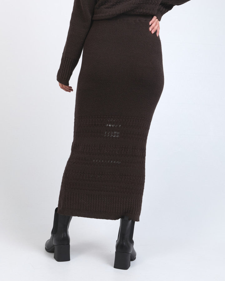 Elka Knit Skirt (Coffee Bean)