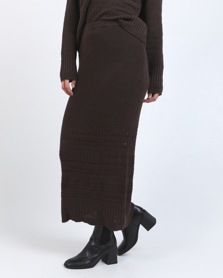 Elka Knit Skirt (Coffee Bean)