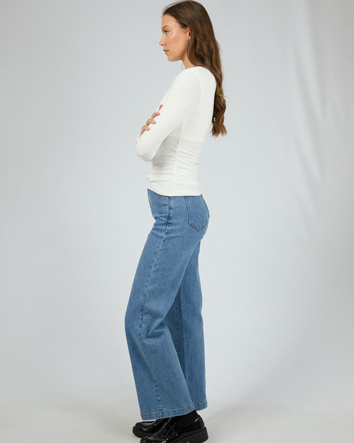 Kylie Long Sleeve Top (Vintage White)