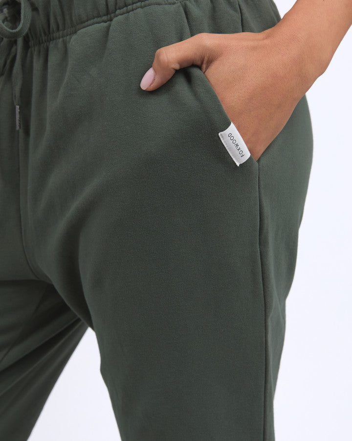 Foxwood Women's Khaki Cotton Lazy Days Track Pant | Gretel Lane