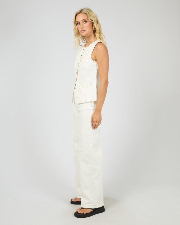 All About Eve Lena Denim Vest Top Vintage White | Women's Clothing | Gretel Lane