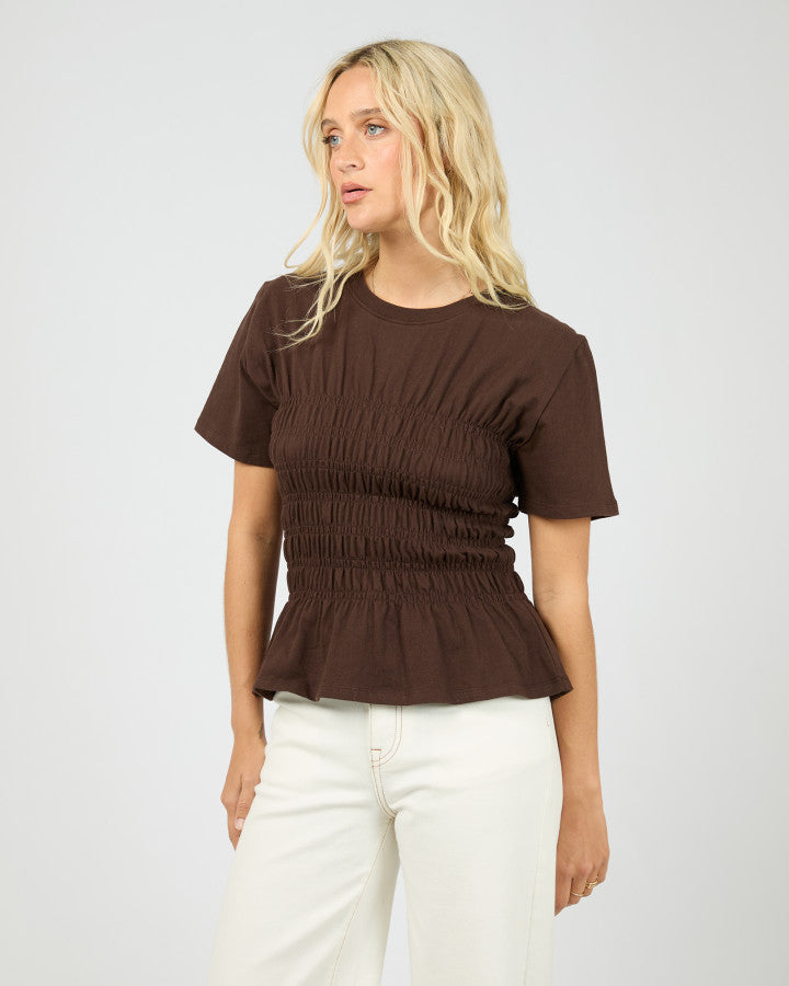 Lipa Ruched Top (Brown)
