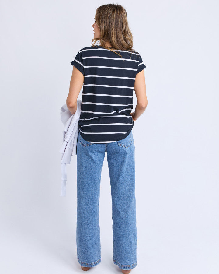 Manly Stripe Tee (Navy/White Stripe)