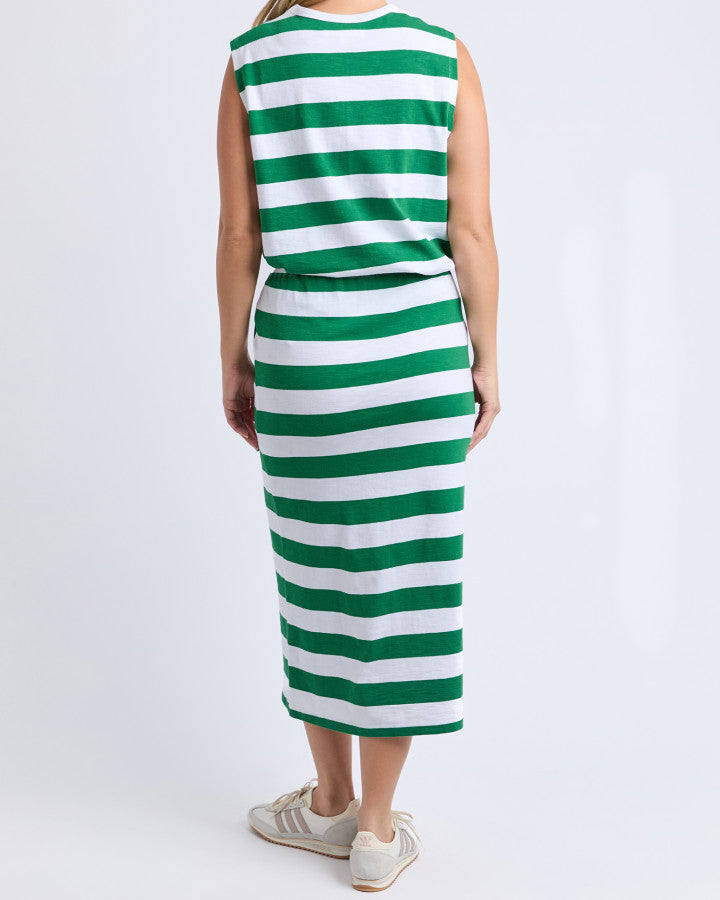 Tallow Skirt (White & Green Stripe)