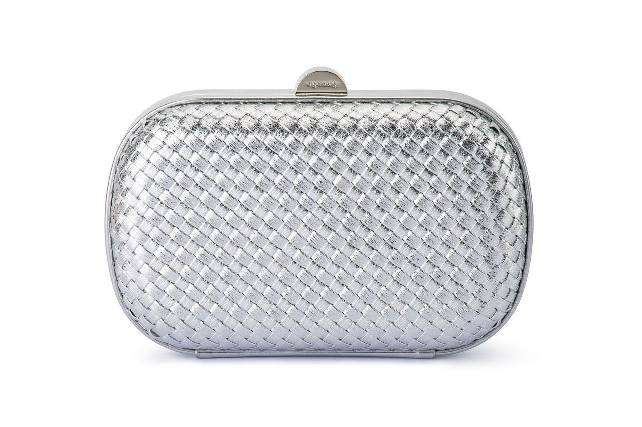 Ella Woven Clutch (Silver)
