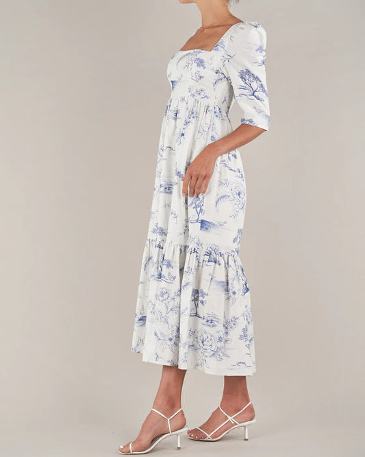 Blue Willow Linen Maxi