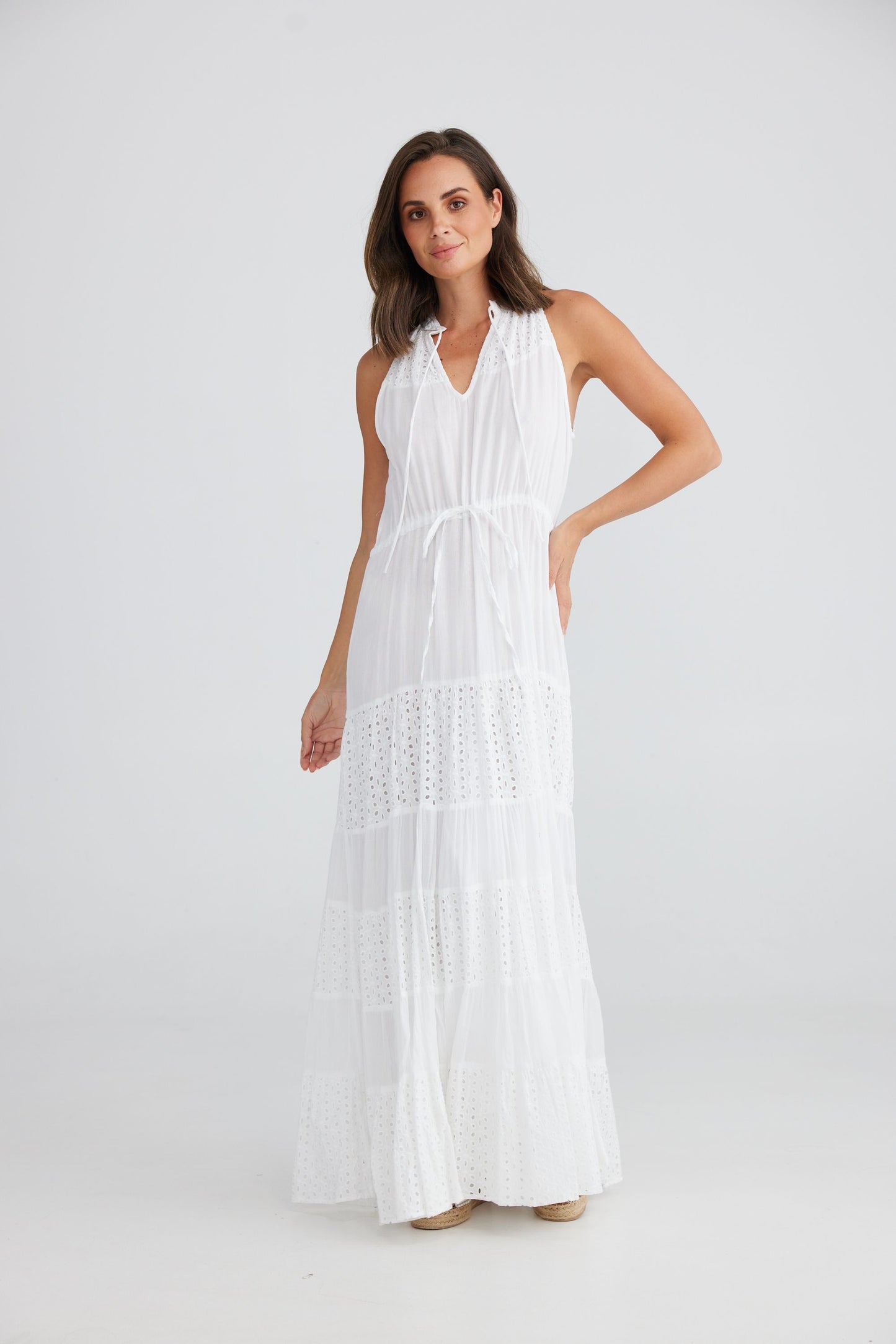 Olympus Dress (White Schiffli)