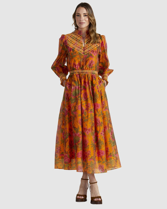 Panama Dress (Orange Floral)