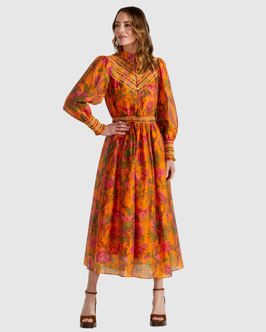 Panama Dress (Orange Floral)