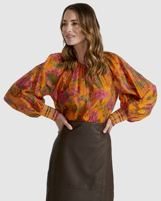 Panama Top (Orange Floral)