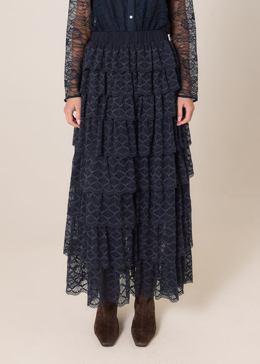 Domino Maxi Skirt (Navy)