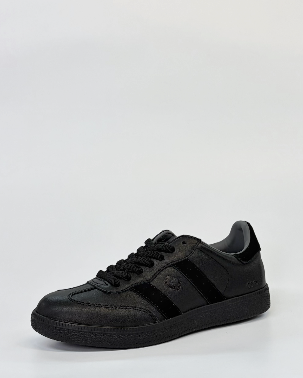 GoodSole 2001 Parallel Leather Slip-On Sneaker Black/Black | Women's Sneakers | Gretel Lane
