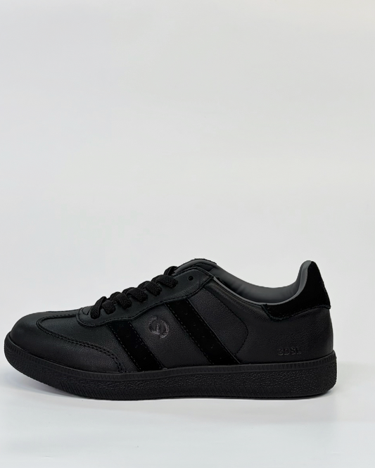 GoodSole 2001 Parallel Leather Slip-On Sneaker Black/Black | Women's Sneakers | Gretel Lane
