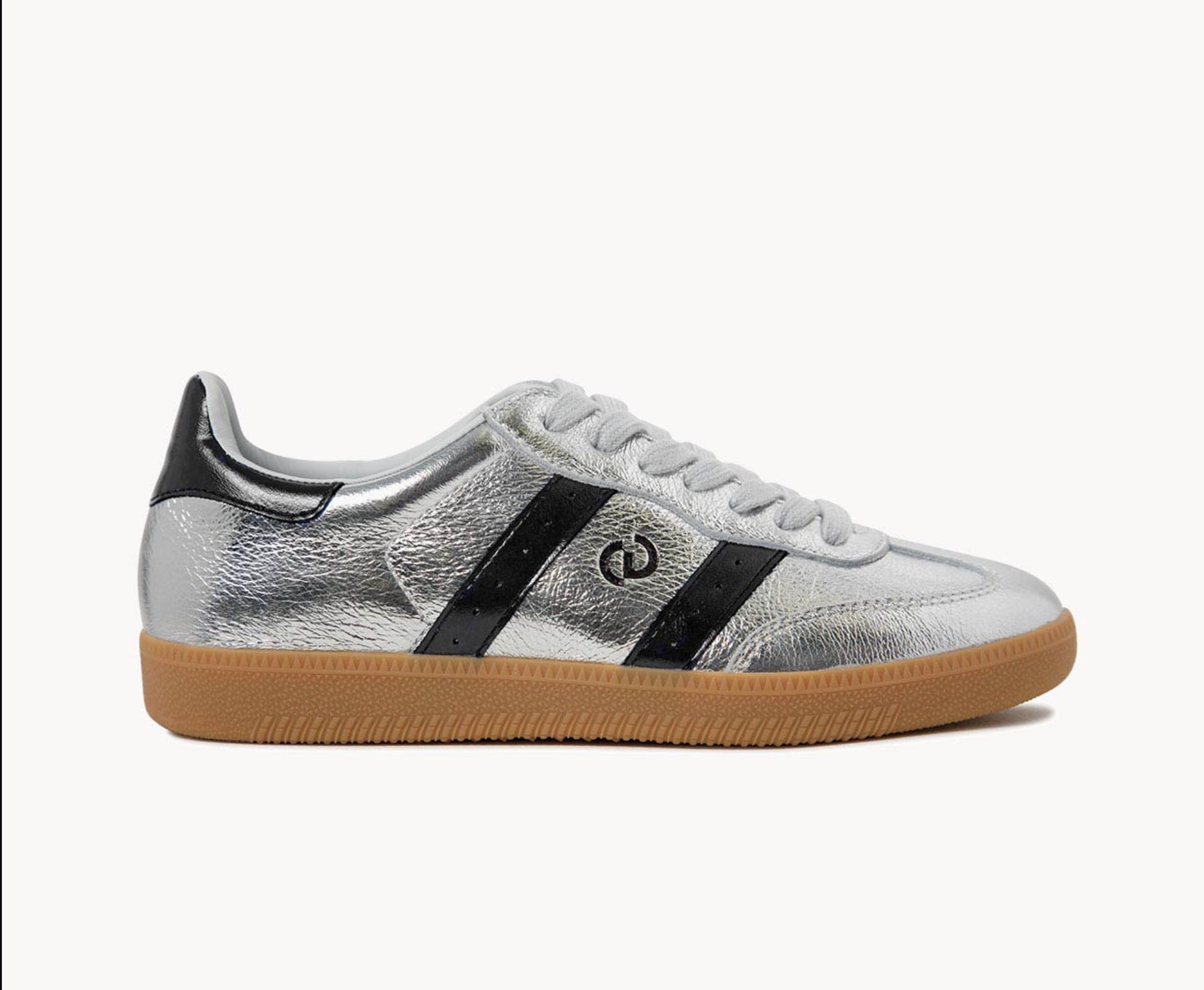 GoodSole 2001 Parallel Women's Lace-up Sneaker Silver/Black Metallic | Women's Sneaker | Gretel Lane
