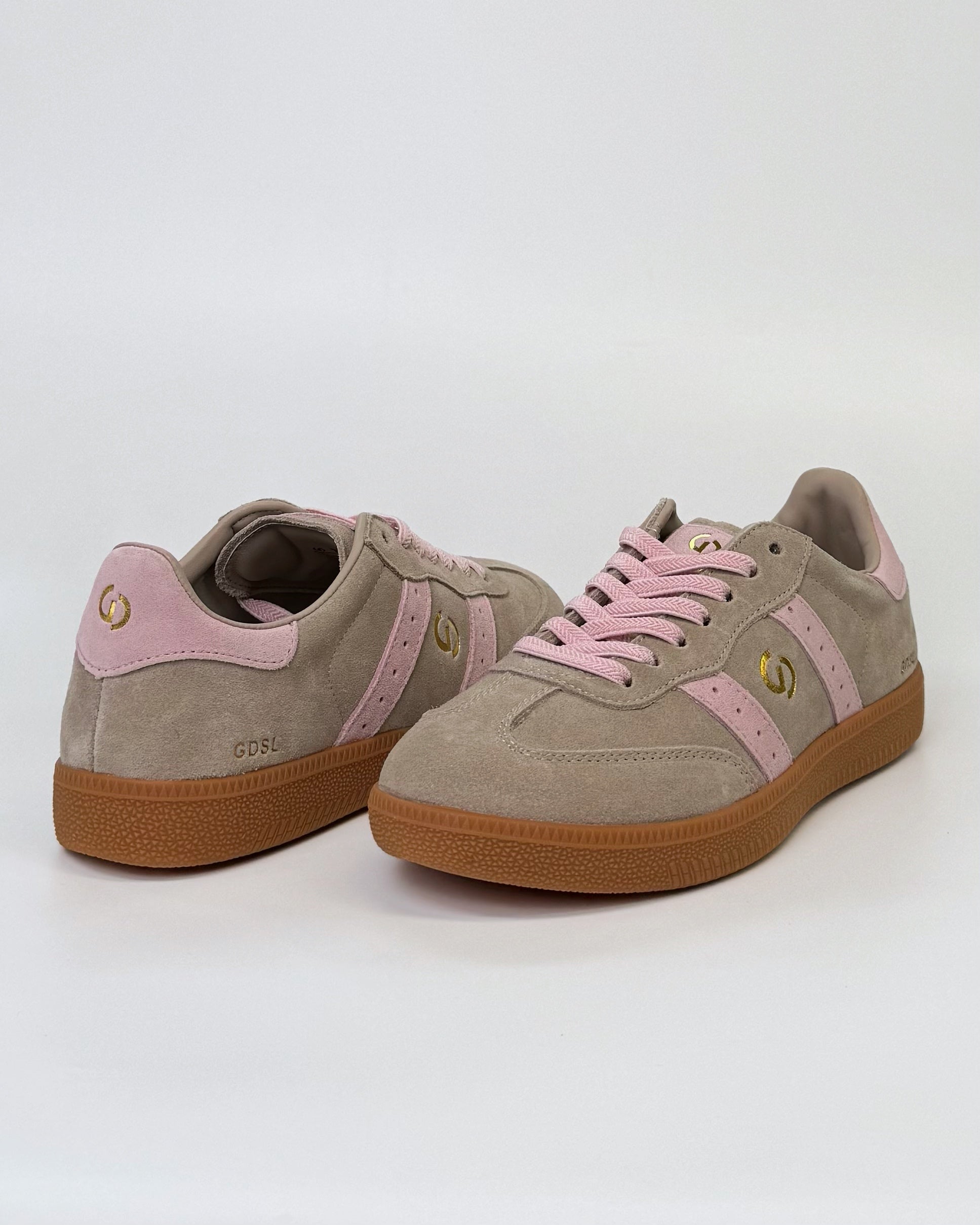 GoodSole 2001 Parallel Women's Sneaker in Tropical Taupe/ Pink Suede | Gretel Lane