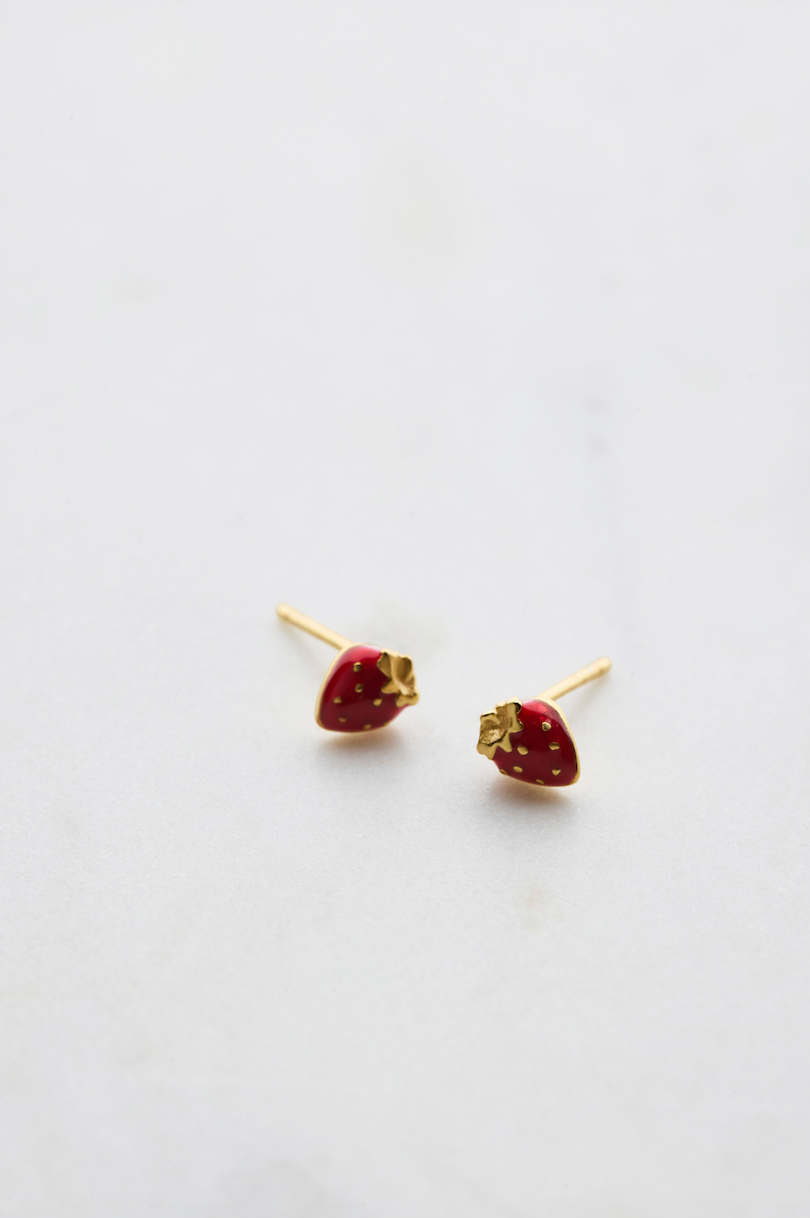 Strawberry Stud Earring (Gold)