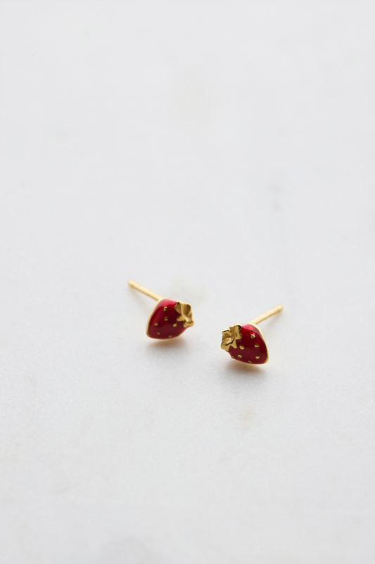 Strawberry Stud Earring (Gold)