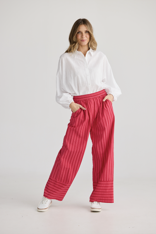 Mariah Pant (Hibiscus Stripe)