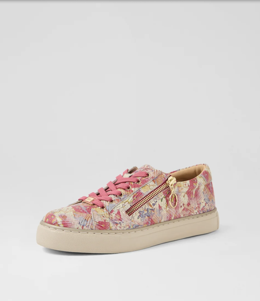 Pamela Pink Woven Leather Sneaker | Gretel Lane