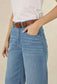 Humidity Women's Classic Tan Leather Belt with Gold Buckle | Gretel Lane