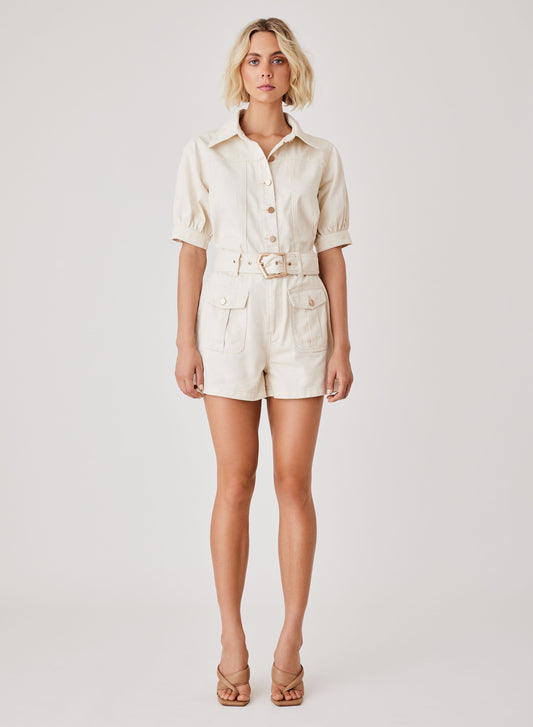 Kokomo Denim Shorts (Ivory)