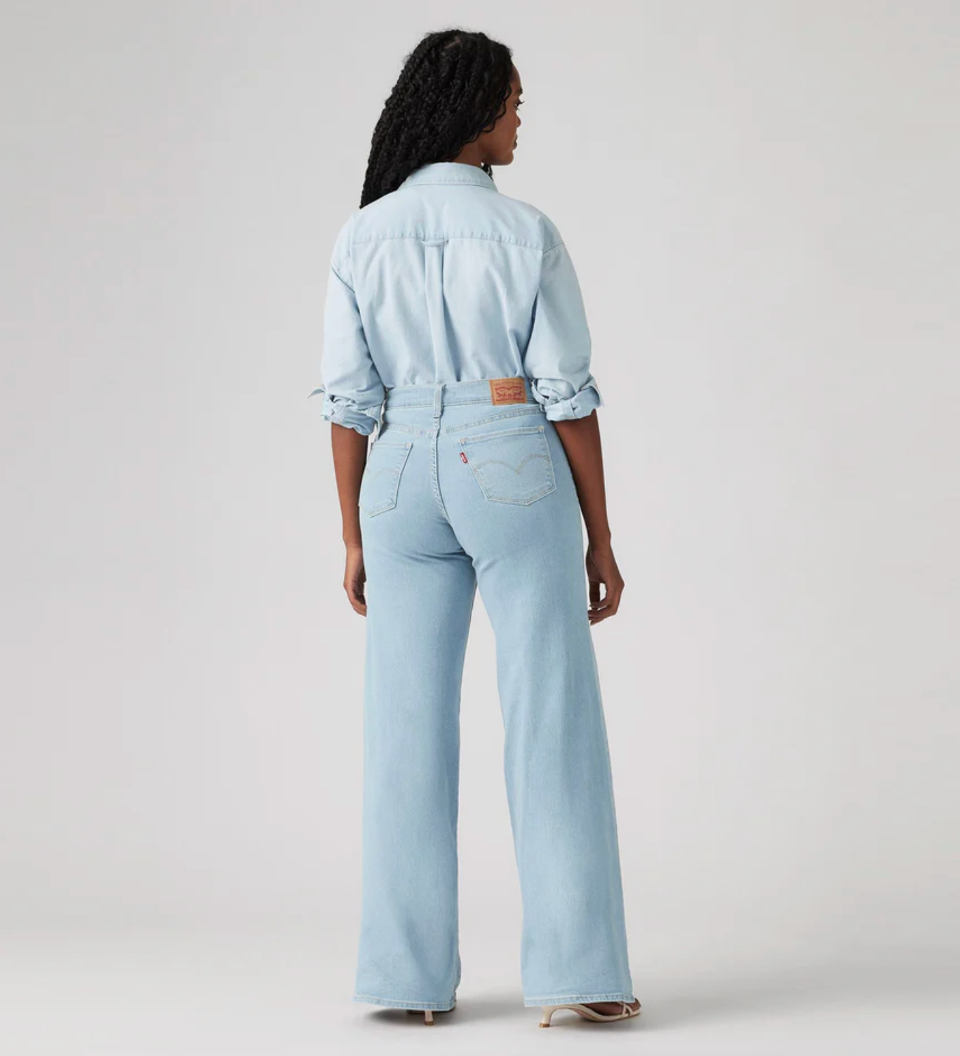 Levi Women's 318 Wide Leg Jeans in Light Blue | Gretel Lane