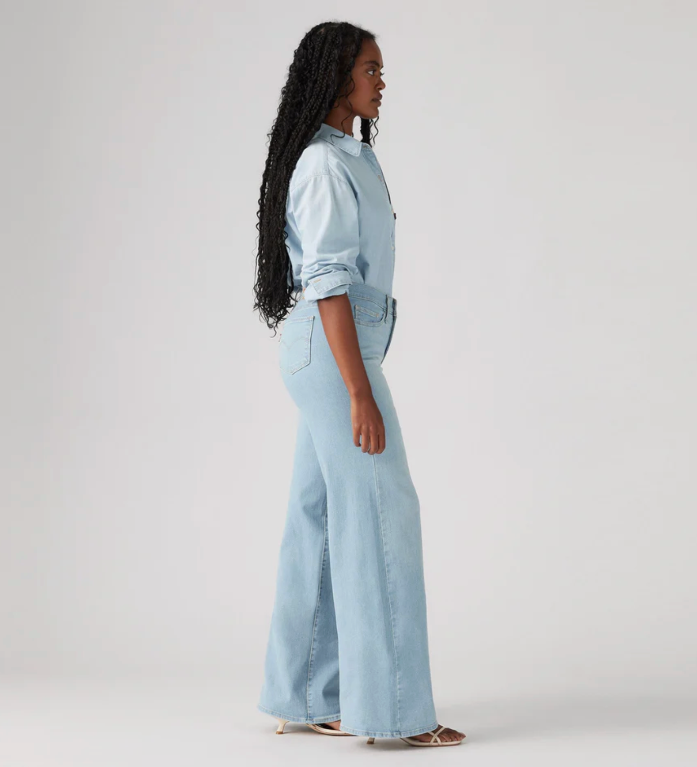 Levi Women's 318 Wide Leg Jeans in Light Blue | Gretel Lane