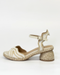 Dane Low Block Raffia Heel Sandal Beige & White