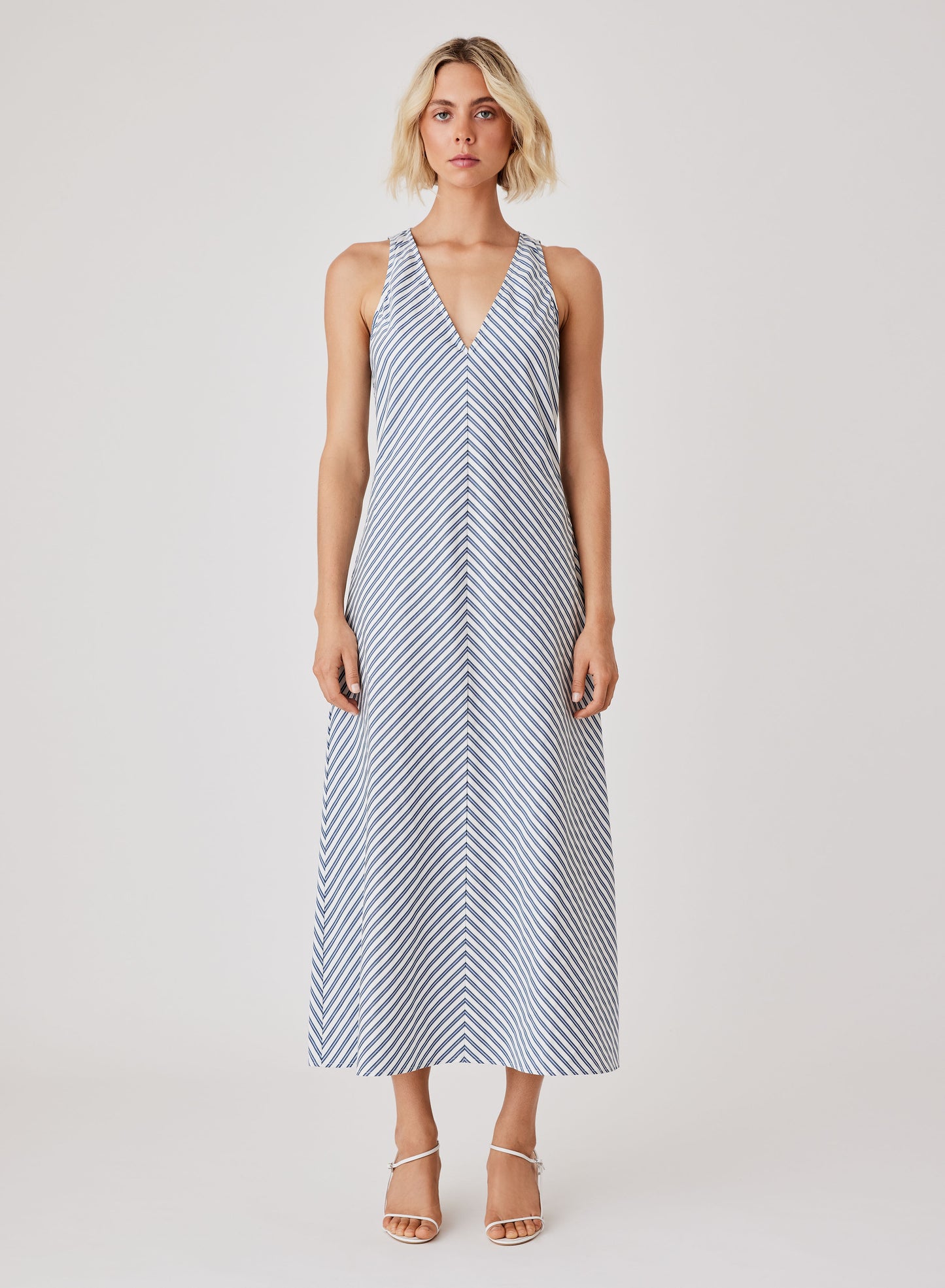 Broadwalk Midi Dress (Blue Stripe)