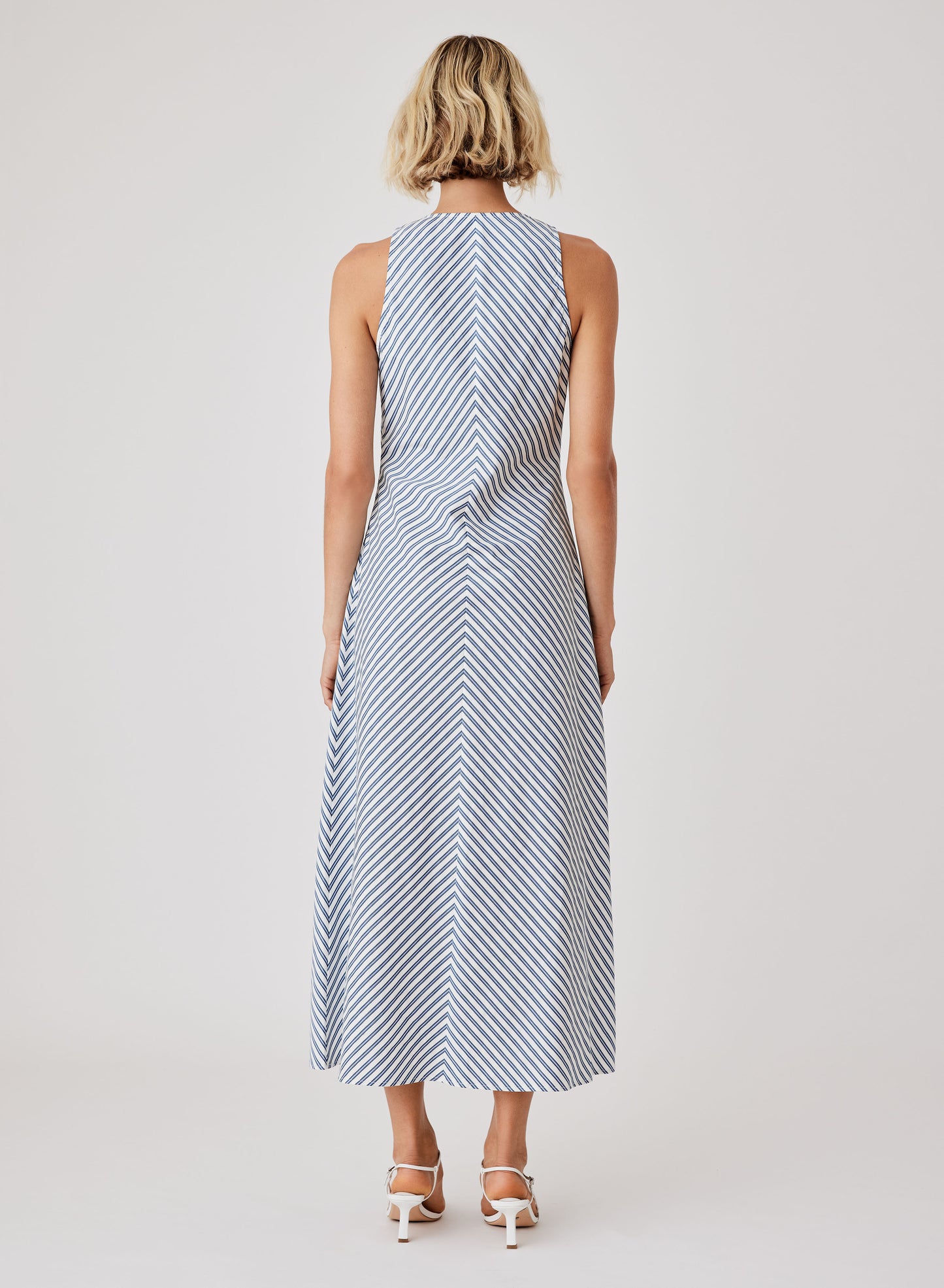 Broadwalk Midi Dress (Blue Stripe)