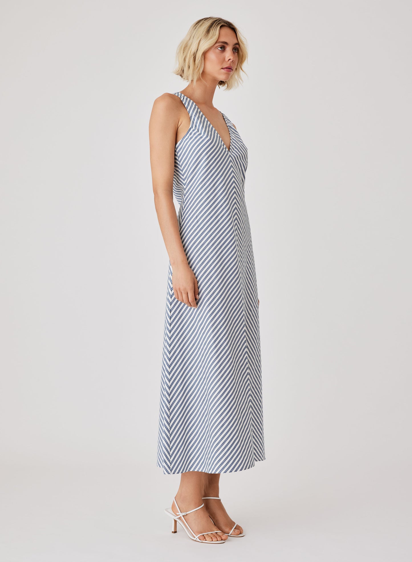 Broadwalk Midi Dress (Blue Stripe)