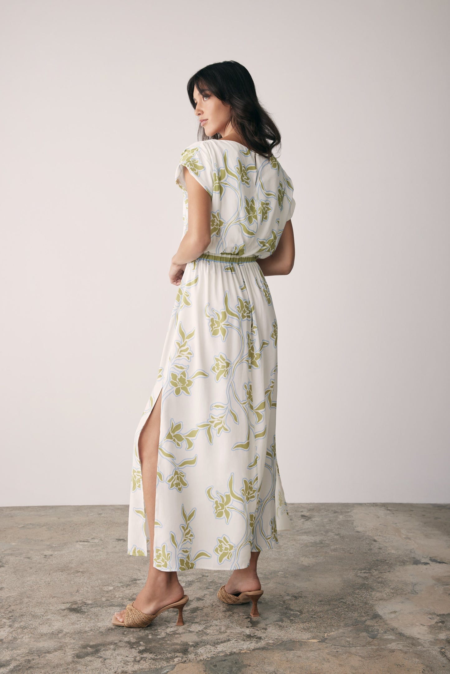 Tranquility Dress (Olive Floral)