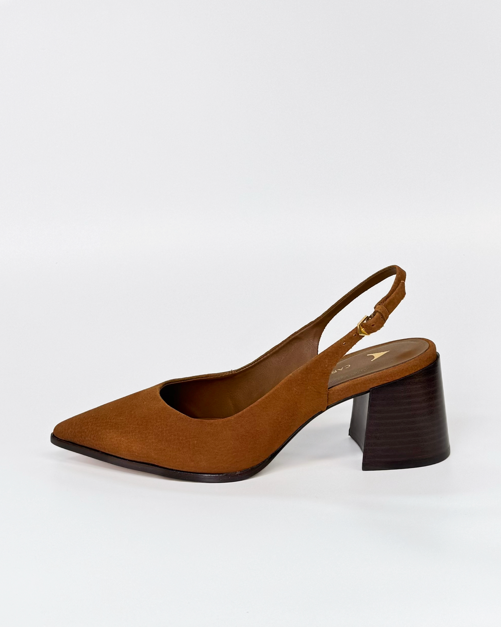 Carrano 811002B Women's Pointed Toe Slingback Heel Tan Nobuck | Women's Shoes | Gretel Lane
