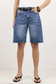 Among The Brave Academy Denim Barrel Knee Length Shorts Deep Blue | Women's Shorts | Gretel Lane