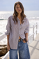 Among The Brave Academy Denim Barrel Knee Length Shorts Deep Blue | Women's Shorts | Gretel Lane