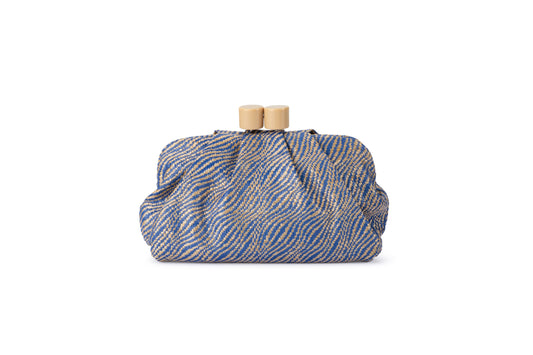 Addison Woven Clutch (Blue)