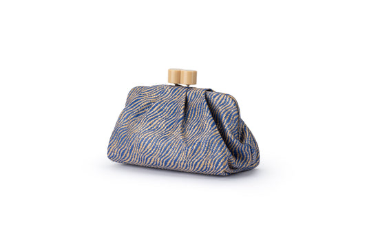Addison Woven Clutch (Blue)