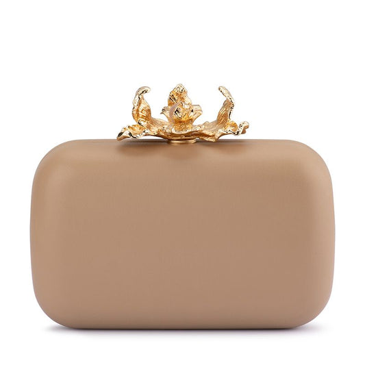 Adele Orchid Lock Clutch (Natural)