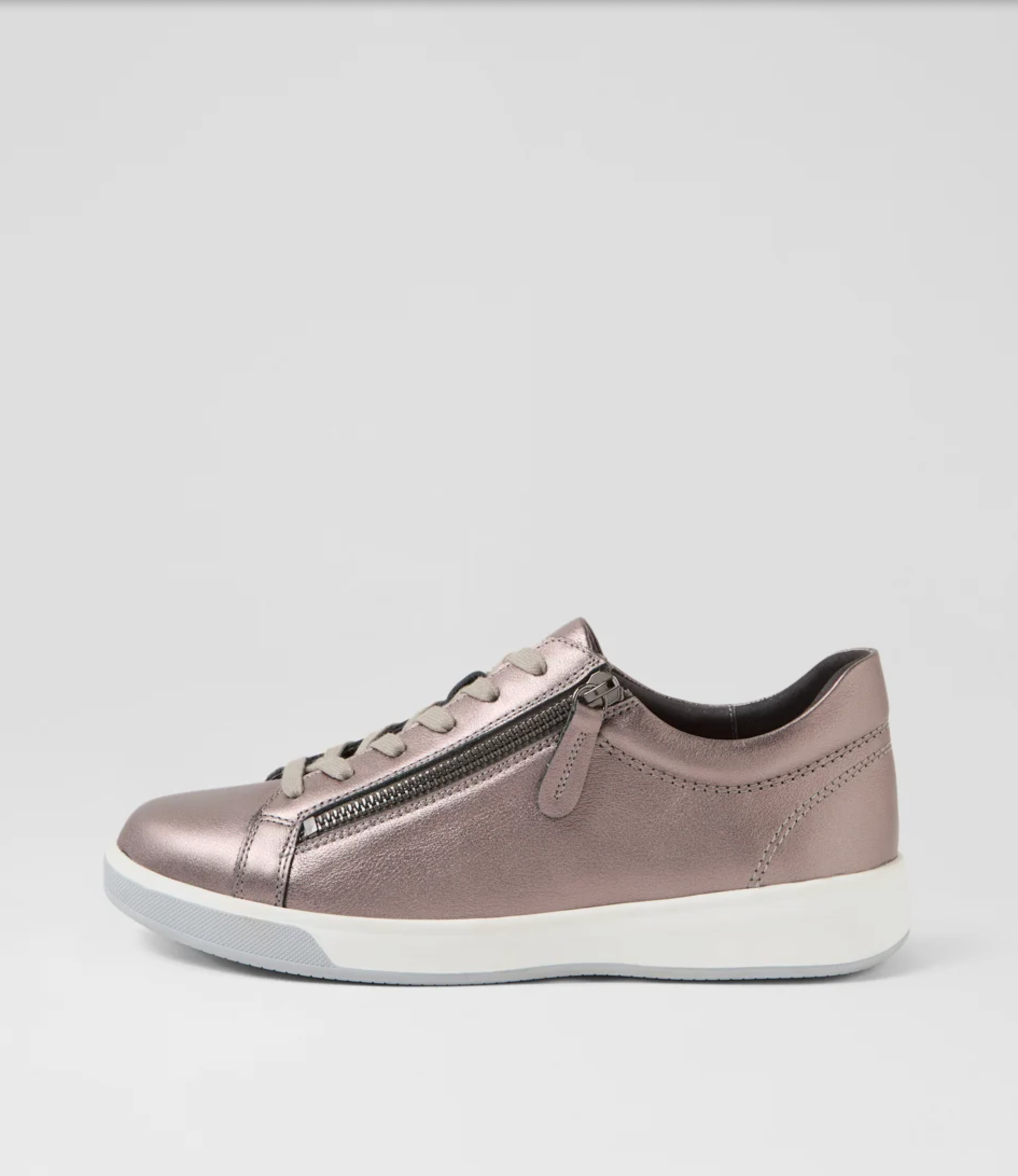 Ziera Aito Pewter Leather Sneaker | Gretel Lane