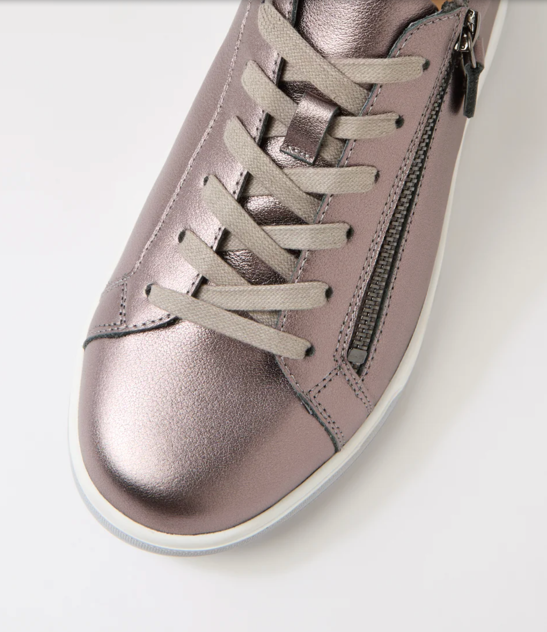 Ziera Aito Pewter Leather Sneaker | Gretel Lane