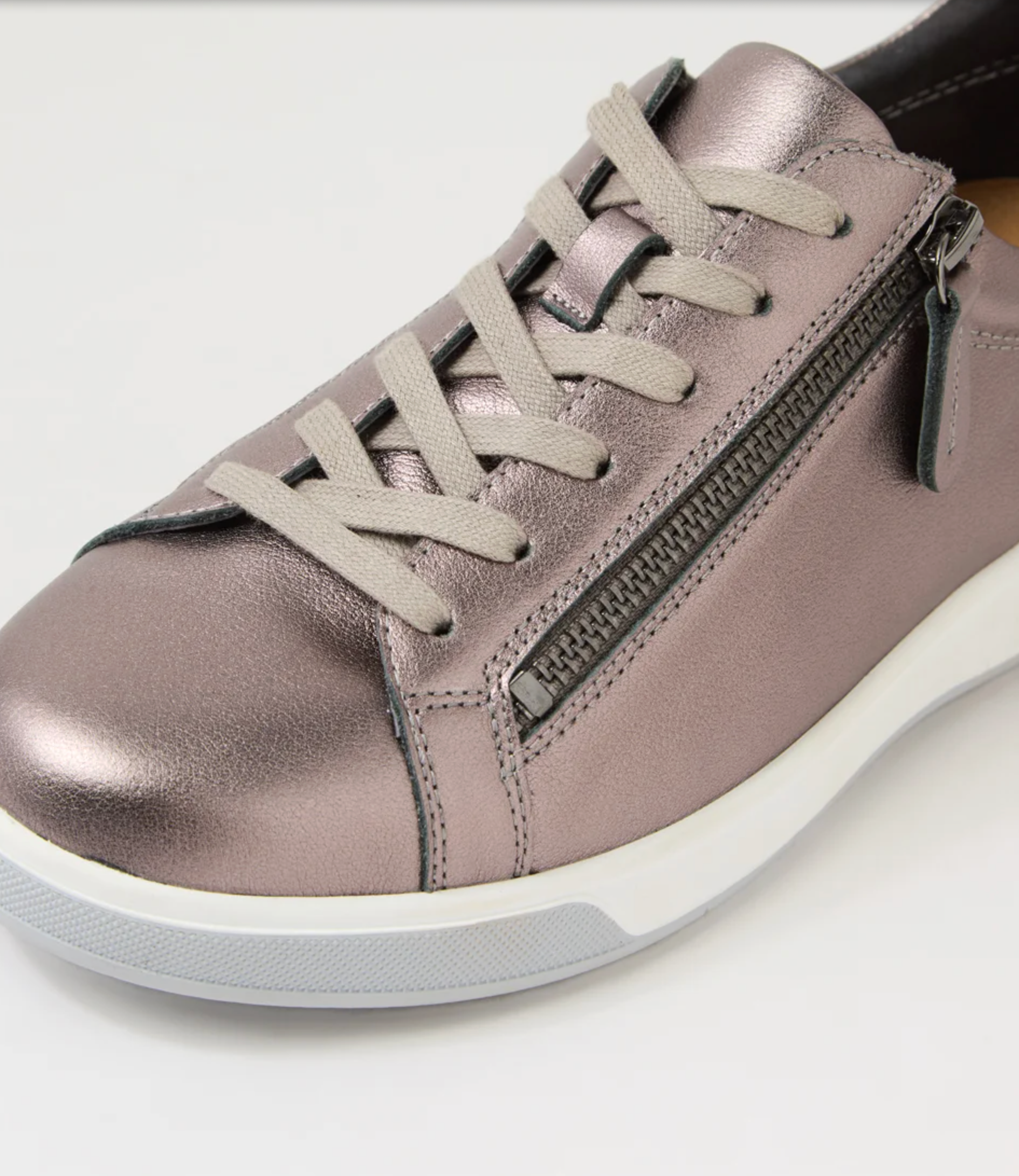 Ziera Aito Pewter Leather Sneaker | Gretel Lane