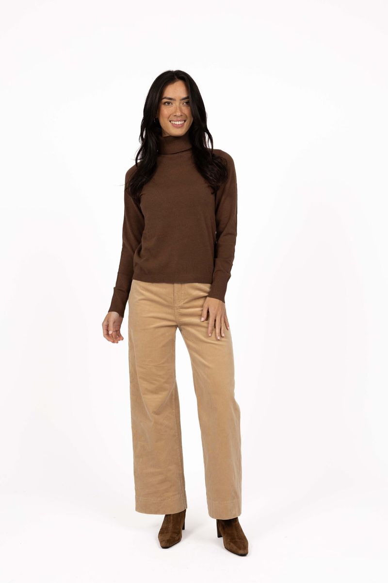 Humidity Women's Brown Roll Neck Alana Knit Skivvy | Gretel Lane
